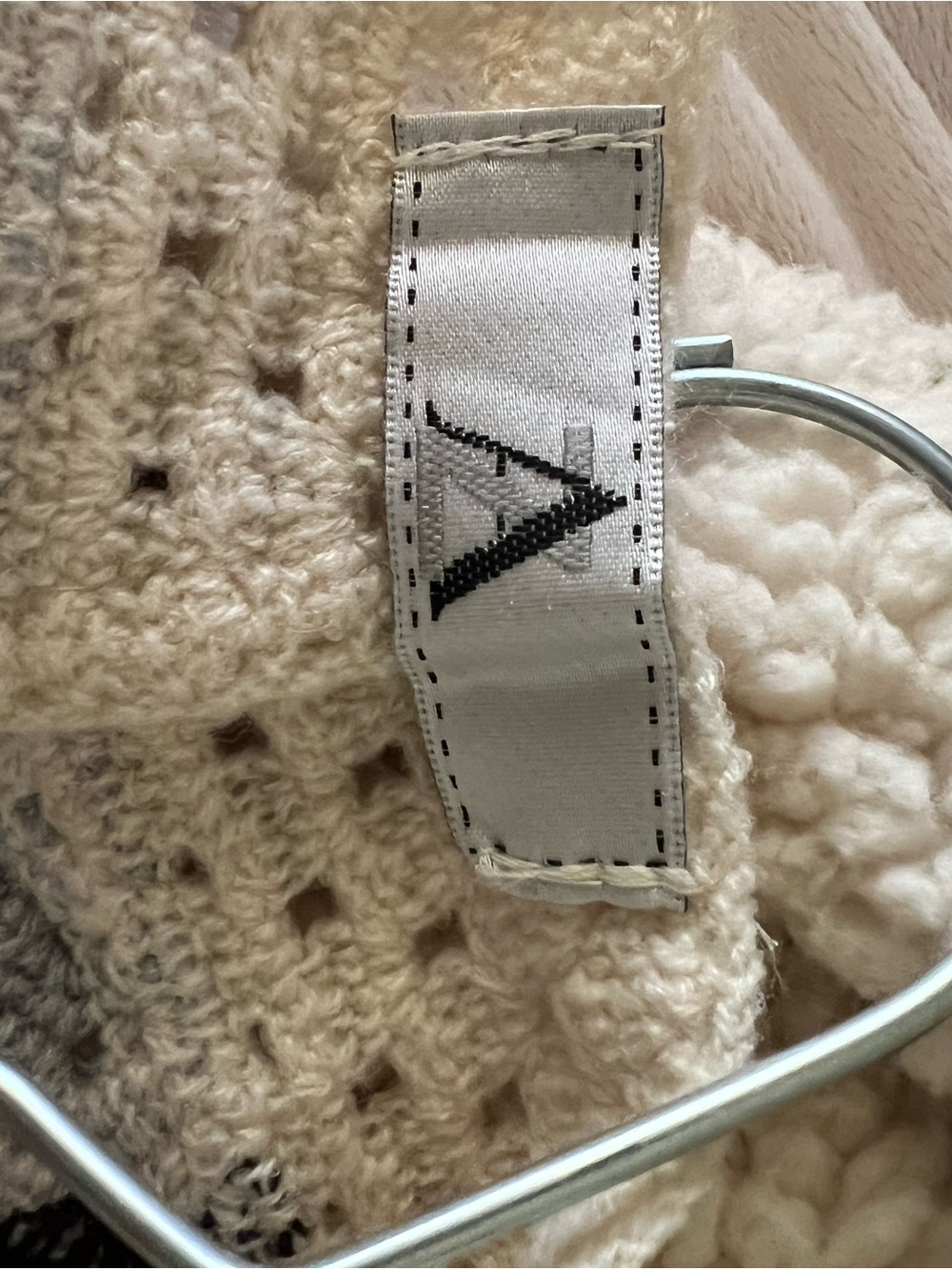 Cream Crochet Open-Front Women's Sweater Cardigan - Picture 3 of 3